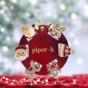 NEW Piper K - Christmas Winter Rhinestone and Pearl Embellished Mini Claw Clips